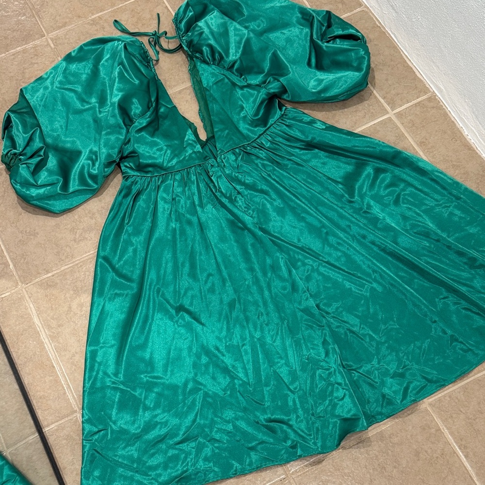 Boohoo Plus Teal Midi Dress